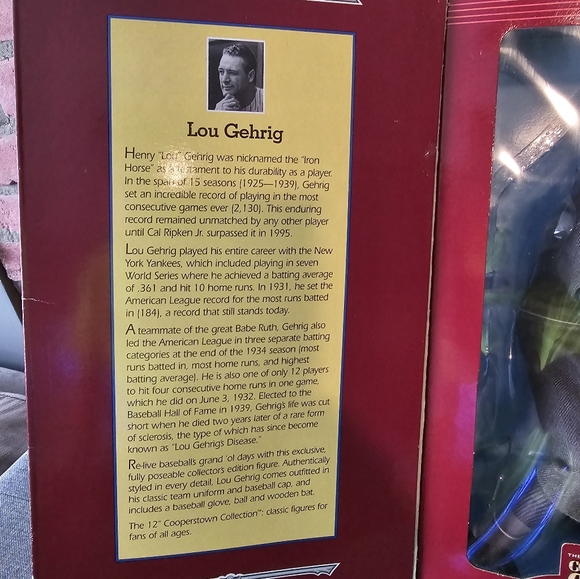 Lou Gehrig starting lineup large figure new in box - Picture 4 of 5